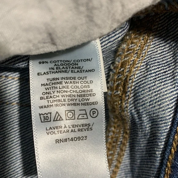 LOFT Jeans Shorts 8 Blue 5-Pocket Fringe Cotton Elastane - Picture 15 of 16